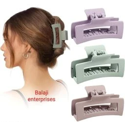  Balaj Enterprses 3 Pcs Rectangle Claw Clipwomen Large Hair Claw