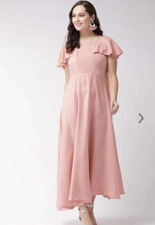 Peach color plus size cheap dress