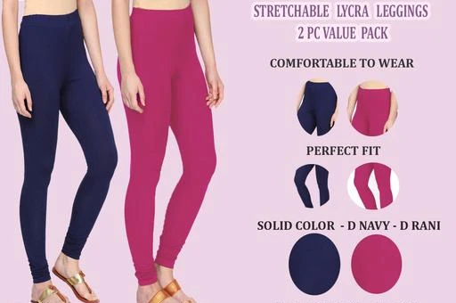 Checkout this latest Leggings
Product Name: *Pretty Lycra Women's Solid Legging*
Fabric:  Lycra 
Size: XL - 34 in  XXL - 36 in 
Length: Up To 40 in
Type: Stitched
Color: Navy & Rani 
Description: It Has 2 Piece of Women's Legging
Pattern: Solid
Country of Origin: India
Easy Returns Available In Case Of Any Issue


Catalog Rating: ★3.9 (98)

Catalog Name: Jiya Pretty Lycra Women's Solid Leggings Combo Vol 1 Combo of 2
CatalogID_493948
C79-SC1035
Code: 514-3545246-7401