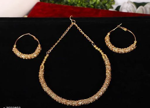 Checkout this latest Jewellery Set
Product Name: *Diva Stylish Women's Jewellery Set*
Plating: Gold Plated
Stone Type: Cubic Zirconia/American Diamond
Type: Necklace and Earrings
Easy Returns Available In Case Of Any Issue


SKU: JSN134
Supplier Name: jai shreenath jewellry store

Code: 761-3550850-273

Catalog Name: Classy Diva Stylish Women's Jewellery Set Vol 6
CatalogID_494829
M05-C11-SC1093