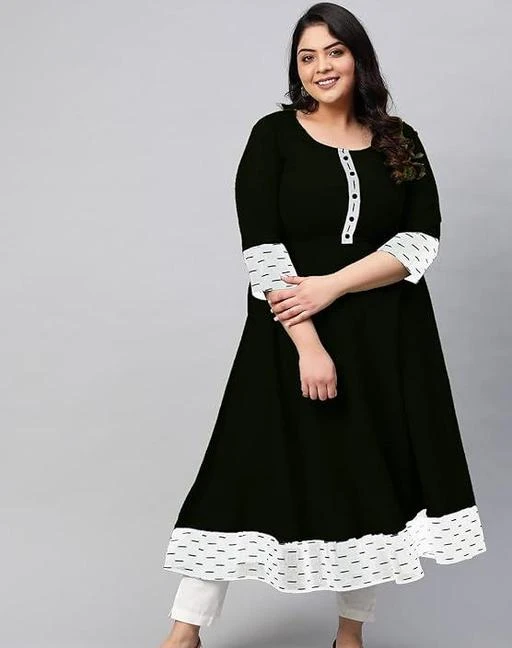 Cotton Plain Designer Kurti in Black 