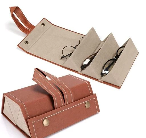 fcity.in - Abji Sunglasses Organizer Box 3 Slots Pu Leather Portable