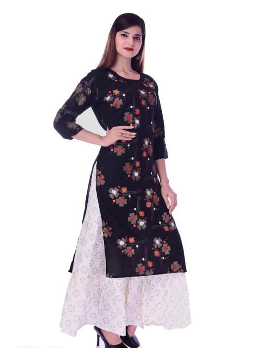 Checkout this latest Kurta Sets
Product Name: *Women's Printed Rayon Kurta with Sharara*
Fabric: Kurti - Rayon Palazzo - Rayon
Size: Kurti - 38 in 40 in 42 in 44 in Palazzo - 28 in 30 in 32 in  34 in
Length: Kurti  - Up To 46 in Palazzo - Up To 39 in
Type: Stitched
Description: It Has 1 Piece Of Women's Kurti & 1 Piece Of Palazzo
Color: Black & White
Work: Kurti - Printed Palazzo - Printed
Country of Origin: India
Easy Returns Available In Case Of Any Issue


SKU: KEW_7th_Cat_4
Supplier Name: KEW Wear

Code: 016-3671409-1161

Catalog Name: Women Rayon A-line Printed Long Kurti With Palazzos
CatalogID_512313
M03-C04-SC1003