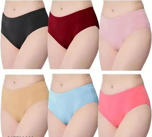  Pack Of 6 Womens Cotton Ice Silk Seamless Invisible