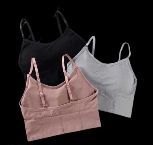  Women Padded Cami Bras Pack Of 3 Fancy Women Sports Bra / Sassy  Women