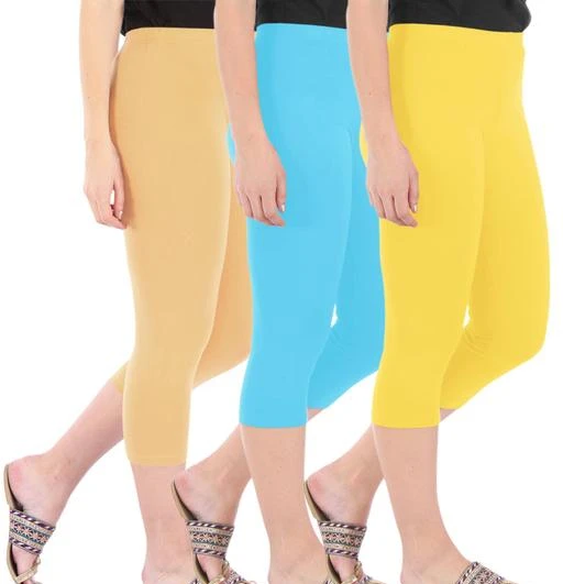  Pure Fashion Combo Pack Of 3 Skinny Fit 34 Capris