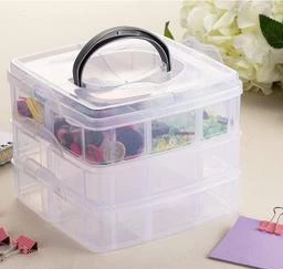 3 layer portable transparent plastic Jewelry Storage Box Organizer Case for  sewing button earrings material,multifunctional