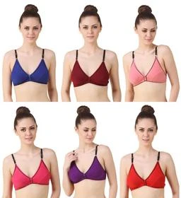 Unmatched Comfort and Style: Meesho Bra Combo - Pack of 6 Fabulous  Non-Padded Bras for Women (