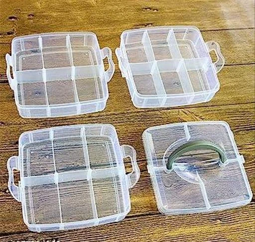 18 Grids Storage Plastic Boxes Medicine Jewelry Bead Storage Box Container  Organizer Case Craft Boxes ( Random Color )