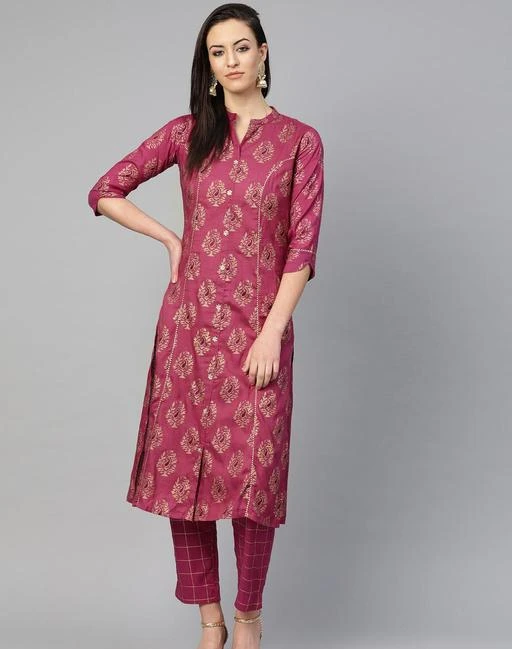 Buy Kurta Trouser Set Pink and Yoke Design Kurta With Palazzo Online in  India  Etsy
