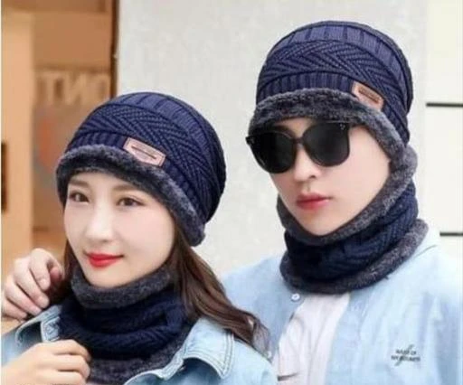 DGH® Stylish Modern Warm Soft Woolen Knitted Winter Hat Cap for Girls &  Womens Color As Per Availability