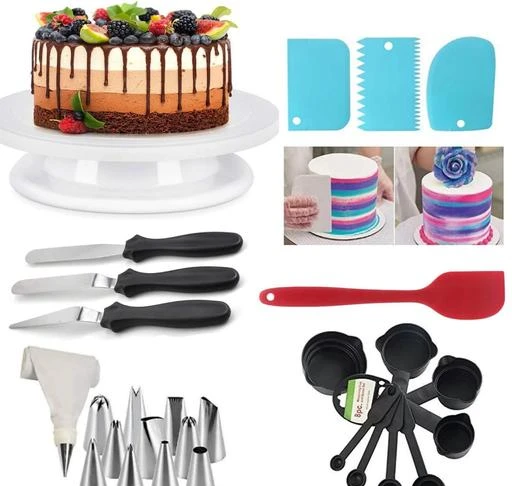 Checkout this latest Cake Making Supplies
Product Name: *Modern Cake Making Supplies*
Material: Plastic
Product Breadth: 27.5 Cm
Product Height: 8 Cm
Product Length: 27.5 Cm
Net Quantity (N): Multipack
6 IN 1 CAKE MAKING TOOL SET...(1) CAKE ROTATING TABLE.....(2) 3 PC CAKE DECORATIVE SPATULA KNIFE.....(3) 12 IN 1 CAKE DECORATIVE NOZZLE WITH ICING PIPING BAG.....4)MEASURING CUP SET OF 8(BLACK).....5) SILICONE MADE HIGH QUALITY SPATULA (HARD)(9 INCH).....6) 3 PC CAKE DECORATIVE SCRAPPER....
Country of Origin: India
Easy Returns Available In Case Of Any Issue


SKU: RKE_6 IN 1 CDT(SPK)
Supplier Name: RK ENTERPRISE AND SALES

Code: 2815-37422570-0057

Catalog Name: Everyday Cake Making Supplies
CatalogID_8964432
M08-C23-SC2317