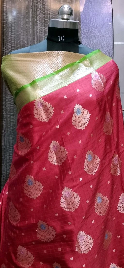  Banarasi Cotton Silk Saree Fancy Party Wear Printed