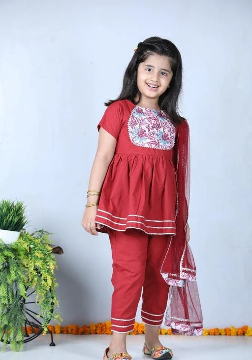 Checkout this latest Kurta Sets
Product Name: *Maroon cotton print kurta with printed yog with lower and dupatta 3 pc set*
Top Fabric: Cotton
Dupatta: With Dupatta
Top Shape: A-line
Bottom Type: pyjamas
Top Length: knee length
Top Pattern: Solid
Sleeve Length: Short Sleeves
Maroon cotton print kurta with printed yog with lower and dupatta 3 pc set
Sizes: 
2-3 Years (Top Length Size: 17 in, Bottom Length Size: 16 in) 
3-4 Years (Top Length Size: 18 m, Bottom Length Size: 17 m) 
4-5 Years (Top Length Size: 19 in, Bottom Length Size: 19 in) 
5-6 Years (Top Length Size: 20 in, Bottom Length Size: 20 in) 
6-7 Years (Top Length Size: 21 in, Bottom Length Size: 22 in) 
7-8 Years (Top Length Size: 22 in, Bottom Length Size: 23 in) 
8-9 Years (Top Length Size: 23 in, Bottom Length Size: 24 in) 
9-10 Years (Top Length Size: 24 in, Bottom Length Size: 25 in) 
Country of Origin: India
Easy Returns Available In Case Of Any Issue


SKU: M2401
Supplier Name: Stupa fashion

Code: 195-37492344-0521

Catalog Name: Kurta Sets
CatalogID_8980161
M10-C32-SC1140