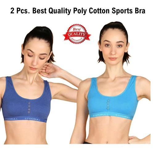 Women's Cotton Non Padded Sport/gym/yoga Bra For Daily Use Pack Of