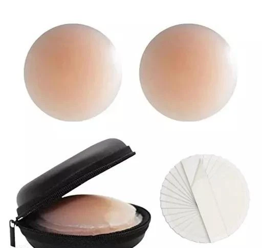Women's and Girls' Reusable Nipple Cover-Silicone Nipple Cover Pad-  Adhesive Reusable Nipple Pads (Free Size)