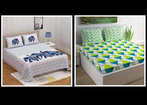 Checkout this latest Bedsheets_1500-2000
Product Name: *Graceful Bedsheets*
Fabric: Cotton
Type: Flat Sheets
Quality: Fine
Print or Pattern Type: Jaipuri
No. Of Pillow Covers: 4
Ideal For: Adult
Thread Count: 144
Size: Double Queen
Multipack: 2
Combo of Sanagneri Print Traditional Bedsheets in Queen Size 
Country of Origin: India
Easy Returns Available In Case Of Any Issue


SKU: vT2zYSeC
Supplier Name: Sabhya Collection

Code: 376-37846673-9971

Catalog Name: Trendy Bedsheets
CatalogID_9065458
M08-C24-SC2530