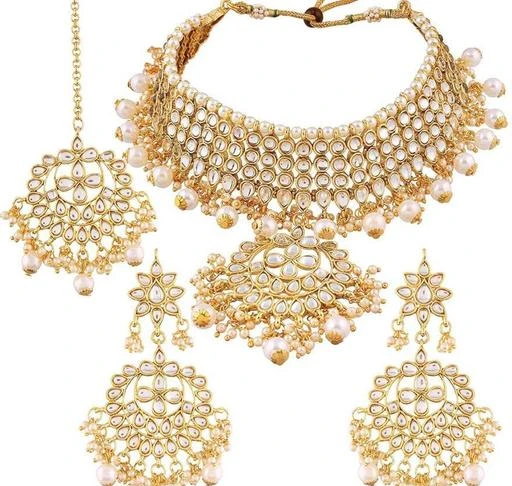 Checkout this latest Jewellery Set
Product Name: *KUNDAN NECKLACE SET *
Base Metal: Alloy
Plating: Gold Plated
Stone Type: Crystals
Sizing: Adjustable
Type: Necklace Earrings Maangtika
Net Quantity (N): 1
Country of Origin: India
Easy Returns Available In Case Of Any Issue


SKU: 801WHITE_185
Supplier Name: Padmavati Bangles

Code: 173-37885016-9991

Catalog Name: Twinkling Colorful Jewellery Sets
CatalogID_9076860
M05-C11-SC1093