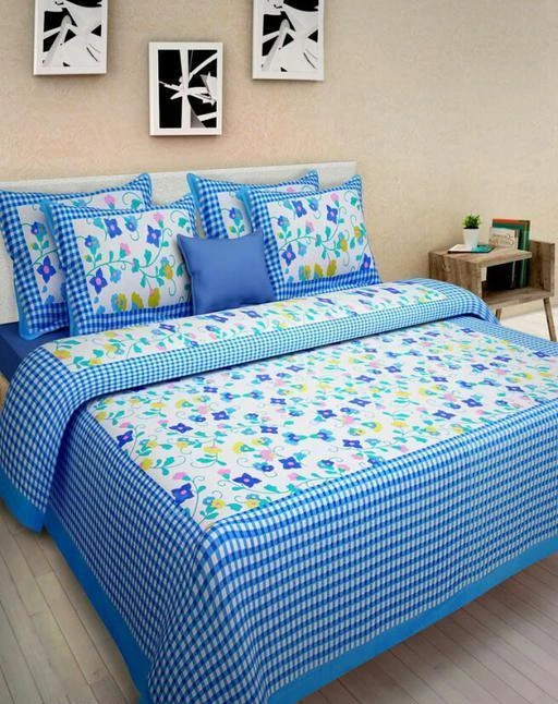 Checkout this latest Bedsheets_500-1000
Product Name: *New Look Trendy 100 % Cotton Double Bedsheets*
Fabric: 100% Pure Cotton
No. Of Pillow Covers: 2
Thread Count: 160
Multipack: Pack Of 1
Sizes: 
King (Length Size: 100 in Width Size: 90 in Pillow Length Size: 17 in Pillow Width Size: 17 in) 
Work: Printed
Country of Origin: India
Easy Returns Available In Case Of Any Issue


Catalog Rating: ★3.8 (9)

Catalog Name: Classic Fashionable Pure Coton 100x90 Double Bedsheets Vol 43
CatalogID_561797
C53-SC1101
Code: 064-3979361-8511