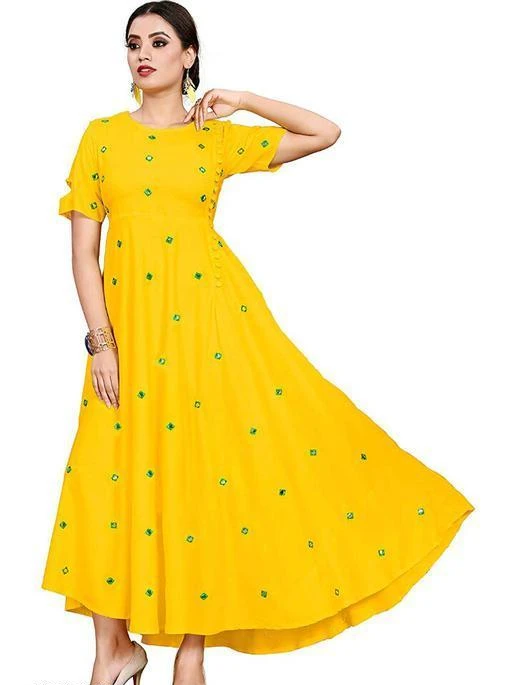 Checkout this latest Kurtis
Product Name: *Women Rayon Flared Embellished Yellow Kurti*
Fabric: Rayon
Sleeve Length: Short Sleeves
Pattern: Embellished
Combo of: Single
Sizes:
M (Bust Size: 38 in, Size Length: 50 in) 
L (Bust Size: 40 in, Size Length: 50 in) 
XL (Bust Size: 42 in, Size Length: 50 in) 
XXL (Bust Size: 44 in, Size Length: 50 in) 
Easy Returns Available In Case Of Any Issue


SKU: MNWK_2
Supplier Name: Yadu International

Code: 343-3979933-3621

Catalog Name: Women Rayon Flared Embellished Yellow Kurti
CatalogID_561890
M03-C03-SC1001