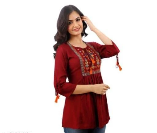 Checkout this latest Tops & Tunics
Product Name: *Pretty Ravishing Women Tops & Tunics*
Fabric: Rayon
Sleeve Length: Three-Quarter Sleeves
Pattern: Embroidered
Multipack: 1
Sizes:
S, M, L, XL, XXL
Country of Origin: India
Easy Returns Available In Case Of Any Issue


SKU: VCTOP108
Supplier Name: V.MAX

Code: 172-40091384-555

Catalog Name: Pretty Ravishing Women Tops & Tunics
CatalogID_9615305
M04-C07-SC1020