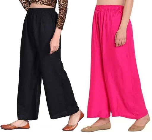 Checkout this latest Palazzos
Product Name: *Elegant Glamarous Women Palazzos*
Fabric: Rayon
Pattern: Solid
Net Quantity (N): 2
Heavy and Soft rayon 14 Kg (Grade A), Palazzos for Women. Acort fashion presents beautiful and comfortable palazzo pants made of super soft rayon & cotton fabric which will give you very trendy and authentic look catching all the eyeballs. Best for gift, daily wear, It can also be used in office, outdoor and festival occasion. Best for making pair with Kurtis and other top wear and T shirt wear too. Since it soft feel, it can be wear in night too, Pack of two gives combo of two colors (Pack of two). All color combinations are available like pink, red, blue, white, black, grey, orange, teal, maroon, mustard, yellow and others for other color combination search with “Acort Palazzos” or “Acort  Women Pallazos”
Sizes: 
28 (Waist Size: 28 in, Length Size: 38 in) 
38 (Waist Size: 38 in, Length Size: 38 in) 
Country of Origin: India
Easy Returns Available In Case Of Any Issue


SKU: Black-Pink - Women Pallazos - Pack of two - palazzo pent
Supplier Name: Acort India

Code: 014-40203694-0021

Catalog Name: Elegant Fashionista Women Palazzos
CatalogID_9644635
M04-C08-SC1039
.