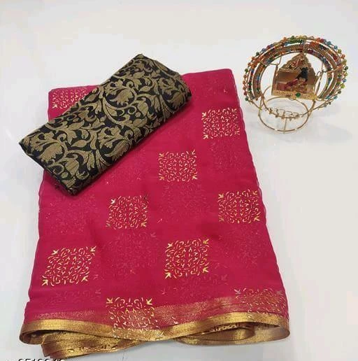 Checkout this latest Sarees
Product Name: *Aagyeyi Superior Sarees*
Saree Fabric: Chiffon
Blouse: Separate Blouse Piece
Blouse Fabric: Art Silk
Pattern: Printed
Blouse Pattern: Foil Printed
Multipack: Single
Sizes: 
Free Size (Saree Length Size: 5.5 m, Blouse Length Size: 0.8 m) 
Country of Origin: India
Easy Returns Available In Case Of Any Issue


SKU: BT-NAJLIN PINK
Supplier Name: Balaji Texo Fab

Code: 563-40987090-999

Catalog Name: Balaji Texo Fab Saree
CatalogID_9849083
M03-C02-SC1004