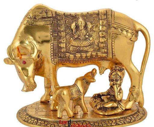 Checkout this latest Idols & Figurines_500-1000
Product Name: *NRSON® Kamdhenu Cow with Calf & Krishna Brass God Figure Showpiece Decor (Medium Regular Quality)*
Material: Brass
Type: Animal Figurines
Product Length: 17.5 cm
Product Height: 17.5 cm
Product Breadth: 17.5 cm
Multipack: 1
Traditional stylish and inspiration from the Royalty days. It is a beautiful show-case utility item & an ideal gift for your dear ones. Handcrafted Decorative Kamadhenu Cow & Calf Statue Divine Showpiece. Spiritual Vastu Nandi Pooja Figurine Sculpture. Designer Stone Studded Gau MATA Animal Puja Idol.
Country of Origin: India
Easy Returns Available In Case Of Any Issue


SKU: golden_cow_5009.
Supplier Name: NRM TRADING COMPANY

Code: 605-41286002-999

Catalog Name: Graceful Idols & Figurines
CatalogID_9929613
M08-C25-SC2490
.