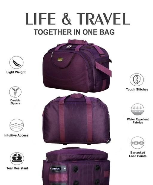 Unisex Expandable Travel Bag (54 Cm) Flate Folding Travel Duffel Bag/Duffel  Strolley Bag With Smooth