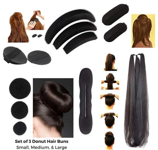 Fcity In Attractive Women Combo Set Black Hair Bun Kit Designer