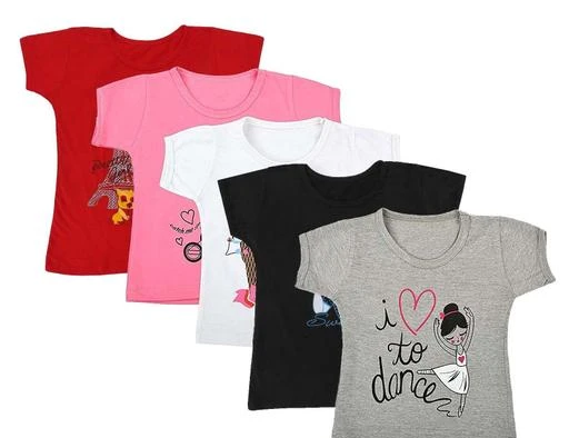 Checkout this latest Tshirts
Product Name: *Girls Multicolor Cotton Tshirts Pack Of 5*
Fabric: Cotton
Sleeve Length: Short Sleeves
Pattern: Self-Design
Net Quantity (N): Pack Of 5
Sizes: 
0-1 Years (Bust Size: 11 in, Length Size: 14 in) 
1-2 Years (Bust Size: 11 in, Length Size: 15 in) 
2-3 Years (Bust Size: 12 in, Length Size: 16 in) 
3-4 Years (Bust Size: 12 in, Length Size: 17 in) 
4-5 Years (Bust Size: 12 in, Length Size: 18 in) 
5-6 Years (Bust Size: 13 in, Length Size: 19 in) 
6-7 Years (Bust Size: 14 in, Length Size: 20 in) 
7-8 Years (Bust Size: 15 in, Length Size: 21 in) 
8-9 Years (Bust Size: 15 in, Length Size: 21 in) 
9-10 Years (Bust Size: 16 in, Length Size: 22 in) 
10-11 Years (Bust Size: 16 in, Length Size: 23 in) 
11-12 Years (Bust Size: 17 in, Length Size: 23 in) 
12-13 Years (Bust Size: 17 in, Length Size: 24 in) 
13-14 Years (Bust Size: 18 in, Length Size: 24 in) 
Care Instructions: Machine Wash Fit Type: Regular Create a lasting impression in this Regular Fit T-Shirt. Crafted in Cotton and having a Cartoon pattern,with Pull On closure, this T-shirt has Short Sleeve and a Round Collar and is definitely a must-have in your wardrobe Sleeve Type: Short Sleeve; Neck Style: Round Neck Disclaimer: Due To The Different Monitor And Light Effect, The Actual Color Of The Item Might Be Slightly Different From The Color Showed On The Pictures.
Country of Origin: India
Easy Returns Available In Case Of Any Issue


SKU: rani tshirt
Supplier Name: Fasla

Code: 695-41624625-999

Catalog Name: Cutiepie Elegant Girls Tshirts
CatalogID_10025313
M10-C32-SC1143
