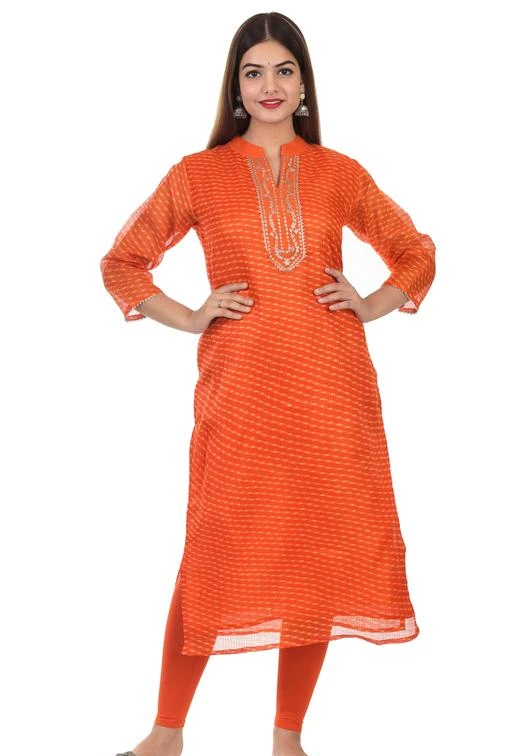 Checkout this latest Kurtis
Product Name: *Banita Petite Kurtis*
Fabric: Cotton Blend
Sleeve Length: Three-Quarter Sleeves
Pattern: Printed
Combo of: Single
Sizes:
S (Bust Size: 36 in, Size Length: 46 in) 
M (Bust Size: 38 in, Size Length: 46 in) 
L (Bust Size: 40 in, Size Length: 46 in) 
XXL (Bust Size: 44 in, Size Length: 46 in) 
XXXL (Bust Size: 46 in, Size Length: 46 in) 
MATERIAL : Rayon ; PRODUCT LENGTH :  Knee Length (46 Inches) ; Package Contents : 1 Kurta STYLE & PATTERN : Leheriya Print Straight Kurta ; NECK STYLE : Mandarin  Collar ; SLEEVE TYPE : 3/4th Sleeves OCCASION : Casual & Festive, Party Wear ; HIGHLIGHT : Embellished With Gotta Patti Work. ASSURANCE & AUTHENTICITY: Quality satisfaction and timely delivery are assured. To be sure of authenticity, we recommend you to buy this product from SKARLEY brand only.
Country of Origin: India
Easy Returns Available In Case Of Any Issue


SKU: 42SK220ORKR
Supplier Name: Krishna enterprises

Code: 287-41710280-0971

Catalog Name: Banita Petite Kurtis
CatalogID_10050365
M03-C03-SC1001