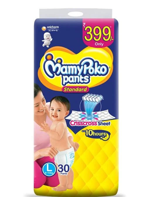 Checkout this latest Baby Daipers
Product Name: *Mamy poko pants standard baby diapers size Large L (30 Count) *
Product Name: Mamy poko pants standard baby diapers size Large L (30 Count) 
Brand Name: Mamy Poko Pants
Size: L
Net Quantity (N): 1
 Up to 10 hours of absorption Most affordable diaper Pant style diaper with easy to wear and remove function Suitable for babies weighing 7-12 kg
Country of Origin: India
Easy Returns Available In Case Of Any Issue


SKU: Mamy L 30 
Supplier Name: OM EXPORTS

Code: 023-41722794-993

Catalog Name: New Collections Of Baby Daipers
CatalogID_10053855
M07-C46-SC2019