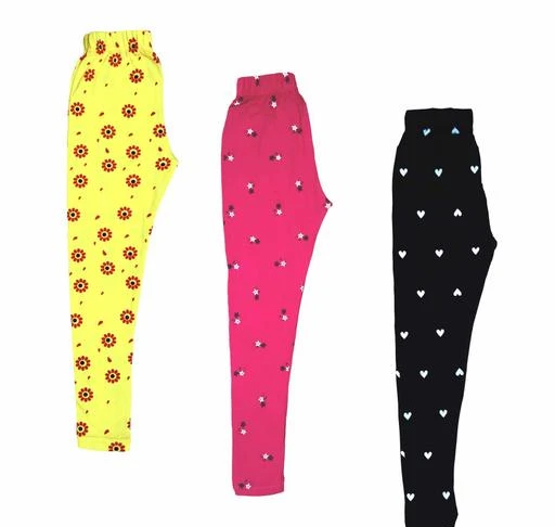  Multicolor Cotton Leggings Tights Pack Of 3 / Cute