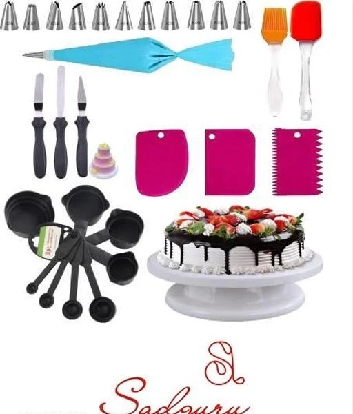 Checkout this latest Other Kitchen Tools_500-1000
Product Name: *Cake Decoration Full Set Cake Turn Table,12 Pcs Nozzle, Oil Brush With Spatula,3 In 1 Knife,3 Pcs Scrapper,8 Pcs Measuring Spoon Multicolor Kitchen Tool Set  (Multicolor)*
Product Name: Cake Decoration Full Set Cake Turn Table,12 Pcs Nozzle, Oil Brush With Spatula,3 In 1 Knife,3 Pcs Scrapper,8 Pcs Measuring Spoon Multicolor Kitchen Tool Set  (Multicolor)
Brand Name: Trendi
Material: Plastic
Multipack: Pack of 1
Product Breadth: 10 cm
Product Length: 3 cm
Product Height: 10 cm
Product Type: Cake Decoration
Capacity: 1 
complete cake decorating tools and accessories combo at one stop. We have many baking accessories and tools combo. Make your baking comfortable, easier and more enjoyable. Enjoy baking! Enjoy Cooking!
Country of Origin: India
Easy Returns Available In Case Of Any Issue


SKU: cake turn table, 12 pcs nozzle,1oil brush with spatula,1 3 in 1 knife, 3 pcs scrapper, 8 pcs measuring spoon
Supplier Name: SADGURU KITCHEN

Code: 804-42020421-995

Catalog Name: Trendi Unique Cake Decoration Kitchen Tools
CatalogID_10138508
M08-C23-SC1434