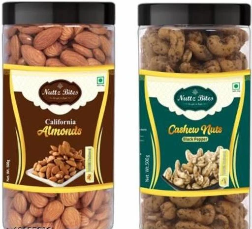 Checkout this latest Dry Fruits_2000-2500
Product Name: *Nuttz Bites Black Pepper Cashew Nut (500g) and California Almonds (500g) 1kg Dry Fruits Combo Pack- Almonds, Cashews  (2 x 0.5 kg)*
Product Name: Nuttz Bites Black Pepper Cashew Nut (500g) and California Almonds (500g) 1kg Dry Fruits Combo Pack- Almonds, Cashews  (2 x 0.5 kg)
Brand Name: Nuttz Bites
Brand: Others
Form: Softgel
Quantity: Below 250mg
Multipack: 2
Maximum Shelf Life: 6 months
Black Pepper Cashew Nut (500g) and California Almonds (500g) 1kg Dry Fruits Combo Pack-
Country of Origin: India
Easy Returns Available In Case Of Any Issue


SKU: 1772021
Supplier Name: Nuttz Bites

Code: 4301-42157919-0091

Catalog Name: Nuttz Bites Classy Nutrition - Dry Fruits
CatalogID_10178315
M16-C66-SC1738