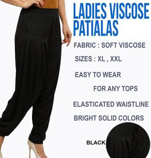 Checkout this latest Patialas
Product Name: *Women's Solid Viscose Patiala Pant*
Fabric: Viscose
Waist Size: XL - 34 in  XXL - 36 in 
Length: Up to 42 in
Type: Stitched
Description: It Has 1 Pieces Of Women's Patiala 
Pattern: Solid
Country of Origin: India
Easy Returns Available In Case Of Any Issue


SKU: GT-PT-100-BLACK 
Supplier Name: Glow Trendz

Code: 612-4223148-804

Catalog Name: Women's Solid Viscose Patiala Pants Vol 19
CatalogID_603731
M03-C06-SC1018