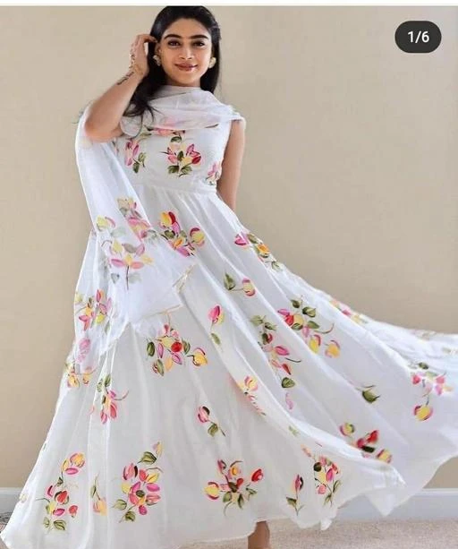 White long clearance anarkali dress