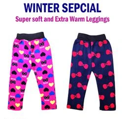 PUKKA Super Soft and Super Warm Woollen Printed Leggings for Girls for  Winters. Girls Winter Wear Designer Party Wear Leggings Pack of 5