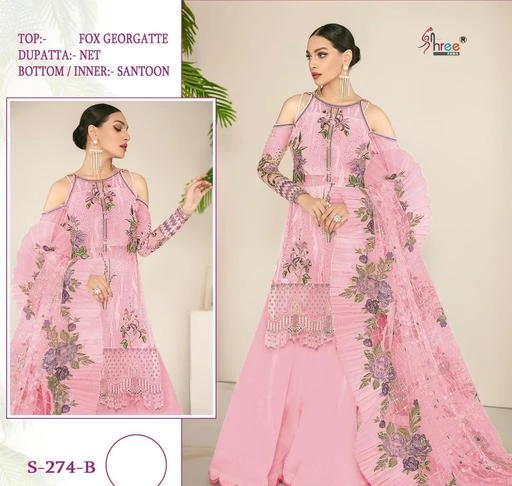 Checkout this latest Semi-Stitched Suits
Product Name: *Miss Ethnik Women's Pink Faux Georgette Semi Stitched Top With Satoon Bottom and Net Dupatta Embroidery Dress Material*
Top Fabric: Georgette
Lining Fabric: Shantoon
Bottom Fabric: Shantoon
Dupatta Fabric: Net
Pattern: Embroidered
Net Quantity (N): Single
Color: Pink, Work: Embroidery, Top : Faux georgette, Bottom : Santoon, Dupatta : Net
Sizes: 
Semi Stitched (Top Bust Size: Up To 50 m, Top Length Size: 48 m, Bottom Length Size: 2 m, Dupatta Length Size: 2.15 m) 
Country of Origin: India
Easy Returns Available In Case Of Any Issue


SKU: ME-1067 Pink
Supplier Name: Miss Ethnic Fashion Hub

Code: 9521-42333604-0752

Catalog Name: Adrika Refined Semi-Stitched Suits
CatalogID_10231744
M03-C05-SC1522
