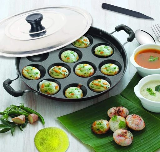Checkout this latest Appam Maker
Product Name: *EURO SLEEK 12 Cavity Appam Maker with Regular Handle Non Stick Appam Patra*
Material: Aluminium
   Material: Aluminium || 12 Cavities Appam pan maker || Hot Kitt Appam Patra || RED
    Wooden spoons are ideal to be used with the better non-stick appam patra as no damage is done to the non-stick coating of the vessel while turning the food.
    ALUMINIUM BODY: The aluminum body makes it lighter in weight, also aluminum is an excellent heat conductor and it also makes the appam Patra odorless
    NON-STICK COATING: The specialty of the non-stick coating of our appam maker is that it allows you to make appams with less oil and prevents the content from sticking to the bottom.
    ERGONOMIC HANDLE: Appam Patra lets you hold and use it in an easy manner. These handles help you work in a more efficient manner, which helps to save time and work properly.
Sizes: 
Free Size
Country of Origin: India
Easy Returns Available In Case Of Any Issue


SKU: Regular Handle 12 Cavity Appam Patra
Supplier Name: Sara Enterprises India

Code: 372-42440928-946

Catalog Name: Elite Appam maker
CatalogID_10262795
M08-C23-SC1599