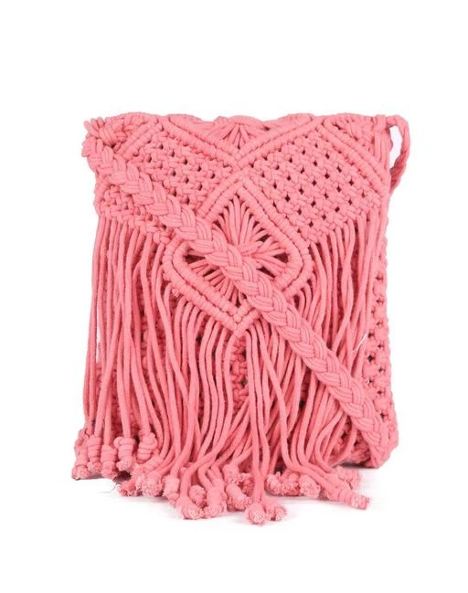 Checkout this latest Slingbags
Product Name: *ASTRID Pink Macrame Sling Bag With Flapover Fringes*
Material: Fabric
No. of Compartments: 1
Pattern: Solid
Multipack: 1
Sizes:Free Size (Length Size: 10 in, Width Size: 2 in, Height Size: 12 in) 
Country of Origin: India
Easy Returns Available In Case Of Any Issue


Catalog Rating: ★4.1 (81)

Catalog Name: Gorgeous Versatile Women Slingbags
CatalogID_10295678
C73-SC1075
Code: 894-42559696-9921