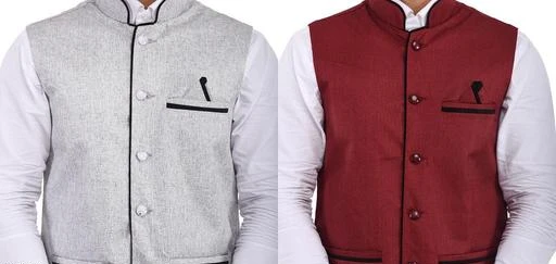 Checkout this latest Ethnic Jackets
Product Name: *BizzEie Men's Ethnic Jacket NEW COMBO23*
Fabric: Jute Cotton
Sleeve Length: Sleeveless
Pattern: Solid
Combo of: Combo of 2
Sizes: 
M (Chest Size: 38 in, Length Size: 27 in, Shoulder Size: 17 in) 
L
Country of Origin: India
Easy Returns Available In Case Of Any Issue


Catalog Rating: ★4.3 (87)

Catalog Name: Essential Men Ethnic Jackets
CatalogID_10336651
C66-SC1202
Code: 546-42705490-999
