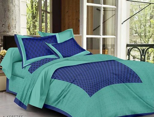 Checkout this latest Bedsheets_500-1000
Product Name: *Trendy Cotton Double Bedsheet*
Fabric: Cotton
No. Of Pillow Covers: 2
Multipack: Pack Of 1
Sizes:
Queen (Length Size: 100 in Width Size: 90 in Pillow Length Size: 27 in Pillow Width Size: 17 in) 
Country of Origin: India
Easy Returns Available In Case Of Any Issue


Catalog Rating: ★3.8 (95)

Catalog Name: Graceful Pure Coton 100x90 Double Bedsheets Vol 89
CatalogID_613563
C53-SC1101
Code: 563-4282760-978