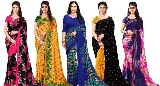 Checkout this latest Sarees
Product Name: *Combo of 5, Printed, Daily Wear, Georgette Sarees with Blouse Piece*
Saree Fabric: Georgette
Blouse: Separate Blouse Piece
Blouse Fabric: Georgette
Pattern: Printed
Blouse Pattern: Solid
Net Quantity (N): Pack of 5
Sizes: 
Free Size (Saree Length Size: 5.2 m, Blouse Length Size: 0.8 m) 
Country of Origin: India
Easy Returns Available In Case Of Any Issue


SKU: P5_1152_1_1545_2_1630_1_1262_5_1412
Supplier Name: Pooja Fashion Collection

Code: 0521-42917045-9942

Catalog Name: Myra Refined Sarees
CatalogID_10398270
M03-C02-SC1004
.