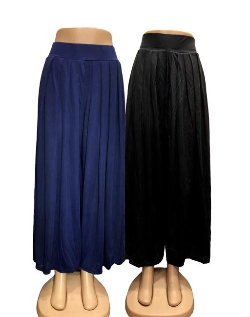 Checkout this latest Palazzos
Product Name: *Designer Glamarous Women Palazzos*
Fabric: Lycra
Pattern: Solid
Net Quantity (N): 2
NAVY BLUE-BLACK
Sizes: 
30 (Waist Size: 30 in, Length Size: 39 in) 
32 (Waist Size: 32 in, Length Size: 39 in) 
34 (Waist Size: 34 in, Length Size: 39 in) 
36 (Waist Size: 36 in, Length Size: 39 in) 
Country of Origin: India
Easy Returns Available In Case Of Any Issue


SKU: dHT2ZciH
Supplier Name: Fashion Bazaar

Code: 773-43019479-945

Catalog Name: Ravishing Trendy Women Palazzos
CatalogID_10427087
M04-C08-SC1039