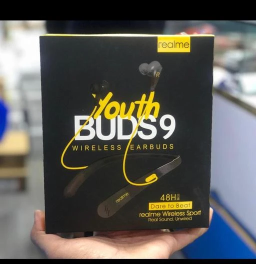 Checkout this latest Bluetooth Headphones & Earphones
Product Name: *realme youth buds 9*
Product Name: realme youth buds 9
Product Type: Neckband
Sizes: 
Free Size
Country of Origin: India
Easy Returns Available In Case Of Any Issue



Catalog Name: Check out this trending catalog
CatalogID_10458426
C97-SC1374
Code: 4931-43122234-9991