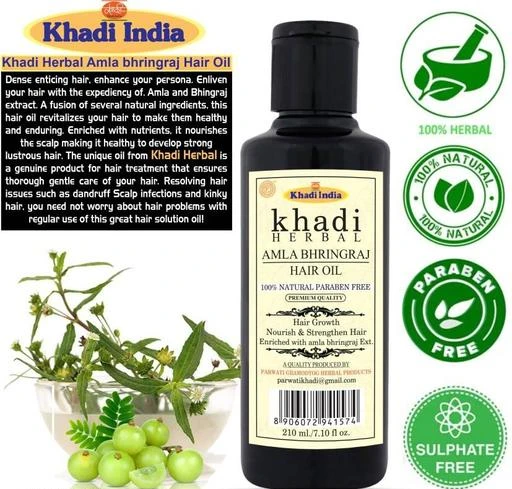  - Khadi Herbal Natural Amla Bhringraj Hair Oil For Nourish  Strengthen