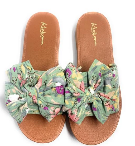 Checkout this latest Flipflops & Slippers
Product Name: *Relaxed Fashionable Women Flipflops & Slippers*
Material: PU
Sole Material: Rubber
Fastening & Back Detail: Slip-On
Pattern: Printed
Net Quantity (N): 1
These soft slippers for women are relaxing yet cool, these sliders make for must-have pairs in your wardrobe. These stylish flip-flops are the perfect inspiration for a fashionable look.   DURABLE & COMFORTABLE: Silicone band, not easy to broke, Wide and Thick sole with Arch Support, very comfortable foot feels, Lightweight Rubber sole.   LIFESTYLE: New Impressive Design, Light in Weight, Flexible and Very Comfortable to Wear, super soft, trendy, fashionable Slippers
Sizes: 
IND-3 (Foot Length Size: 21.5 cm, Foot Width Size: 10.1 cm) 
IND-6 (Foot Length Size: 24.5 cm, Foot Width Size: 10.3 cm) 
Country of Origin: India
Easy Returns Available In Case Of Any Issue


SKU: green floral print slippers
Supplier Name: Talreja traders

Code: 933-43153930-997

Catalog Name: Aadab Attractive Women Flipflops & Slippers
CatalogID_10467650
M09-C30-SC1070