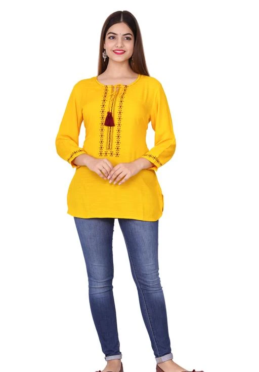 Checkout this latest Tops & Tunics
Product Name: *Fancy Ravishing Women Tops & Tunics*
Fabric: Cotton
Sleeve Length: Three-Quarter Sleeves
Pattern: Embroidered
Multipack: 1
Sizes:
S (Bust Size: 36 in) 
Country of Origin: India
Easy Returns Available In Case Of Any Issue


Catalog Rating: ★3.6 (65)

Catalog Name: Fancy Feminine Women Tops & Tunics
CatalogID_10475386
C79-SC1020
Code: 432-43178631-996